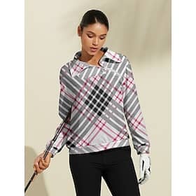 Women's Golf Pullover Sweatshirt Pink Long Sleeve Top Ladies Golf Attire Clothes Outfits Wear Apparel