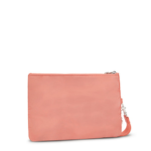 KIPLING Large Flat Pouch (with wristlet) Female Peach Glam Fancy  -  I4806-S7W Kipling