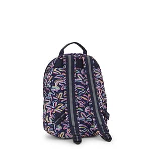 Kipling Small Backpack With Tablet Compartment Female Palm Fiesta Print Seoul S  -  I5357-3MC Kipling