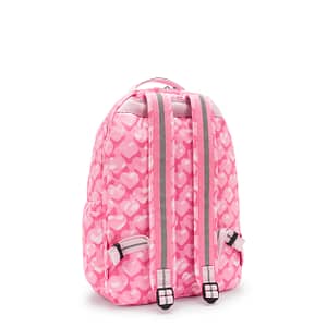 KIPLING Large backpack (with laptop compartment) Female Adorable Hearts Seoul Lap I5816-1NB Kipling