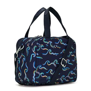 Kipling Insulated Medium Lunch Bag With Trolley Sleeve Unisex Fun Ocean Print Miyo  -  I2989-W92 Kipling