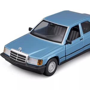 Bburago 18-21103 – Model Car – Mercedes 190E '87 (Diamond Blue, Scale 1:24) – Bburago Bburago 18-21103 - Model Car - Mercedes 190E '87 (Diamond Blue