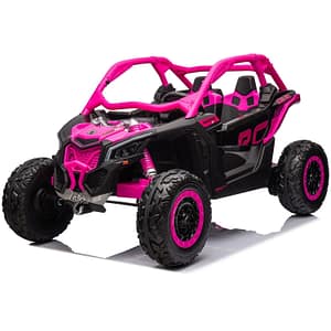 Can Am Maverick Licensed 24V Electric Ride On UTV Buggy, LED Lights, EVA Wheels, MP3, Parental Remote – Pink – Maverick Can Am Maverick Licensed 24V Electric Ride On UTV Buggy