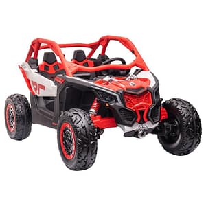 Can Am Maverick Licensed 24V Electric Ride On UTV Buggy, LED Lights, EVA Wheels, MP3, Parental Remote – Red – Maverick Can Am Maverick Licensed 24V Electric Ride On UTV Buggy