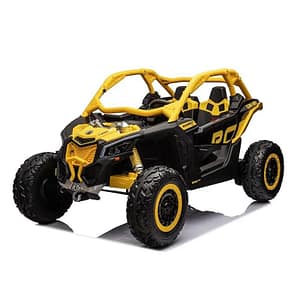 Can Am Maverick Licensed 24V Electric Ride On UTV Buggy, LED Lights, EVA Wheels, MP3, Parental Remote – Yellow – Maverick Can Am Maverick Licensed 24V Electric Ride On UTV Buggy