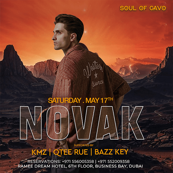 Soul of Cavo Presents Novak Live in Dubai Nightlife