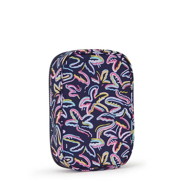 Kipling Large Pencase Holds Up To 100 Pens Female Palm Fiesta Print 100 Pens  -  I6002-3MC Kipling