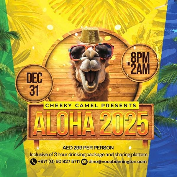 Aloha 2025 at the Cheeky Camel New Years Eve Events