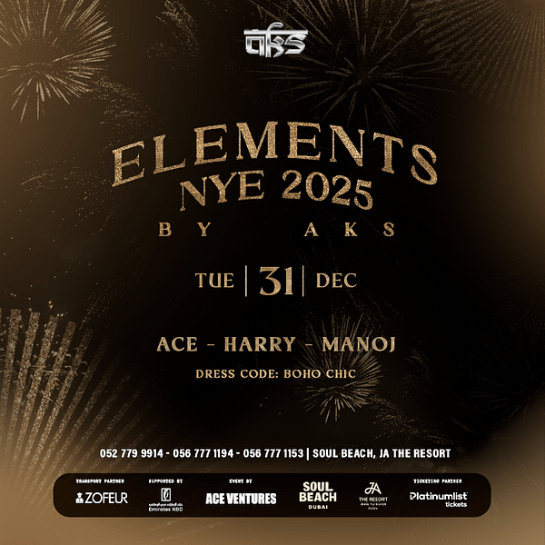 Elements Nye 2025 By Aks in Dubai New Years Eve Events