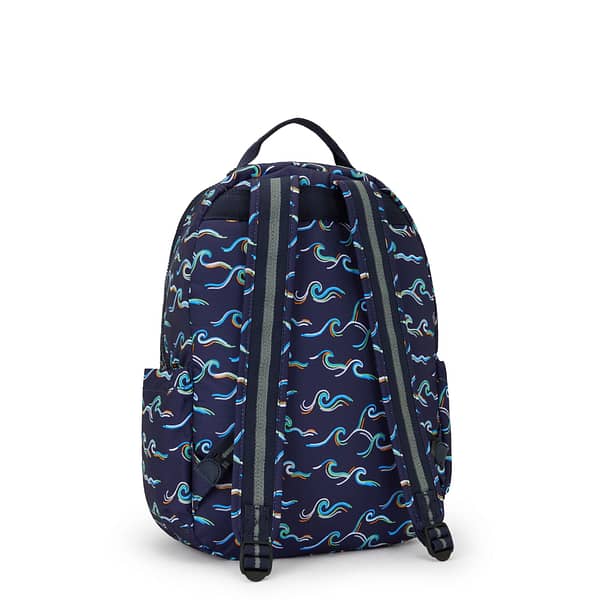 Kipling Large Backpack With Padded Laptop Compartment Unisex Fun Ocean Print Seoul  -  I4851-W92 Kipling