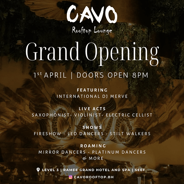 Grand Opening Party at Cavo Rooftop Lounge - Ramee Grand Hotel Nightlife