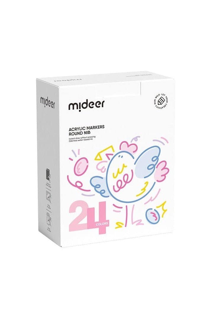 Round Nib Acrylic Markers - 24 Colors Mideer Early Education