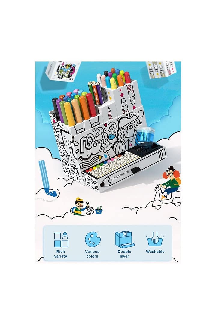 Artist Box (Coloring Set - 52 Pcs) Mideer Art & Craft