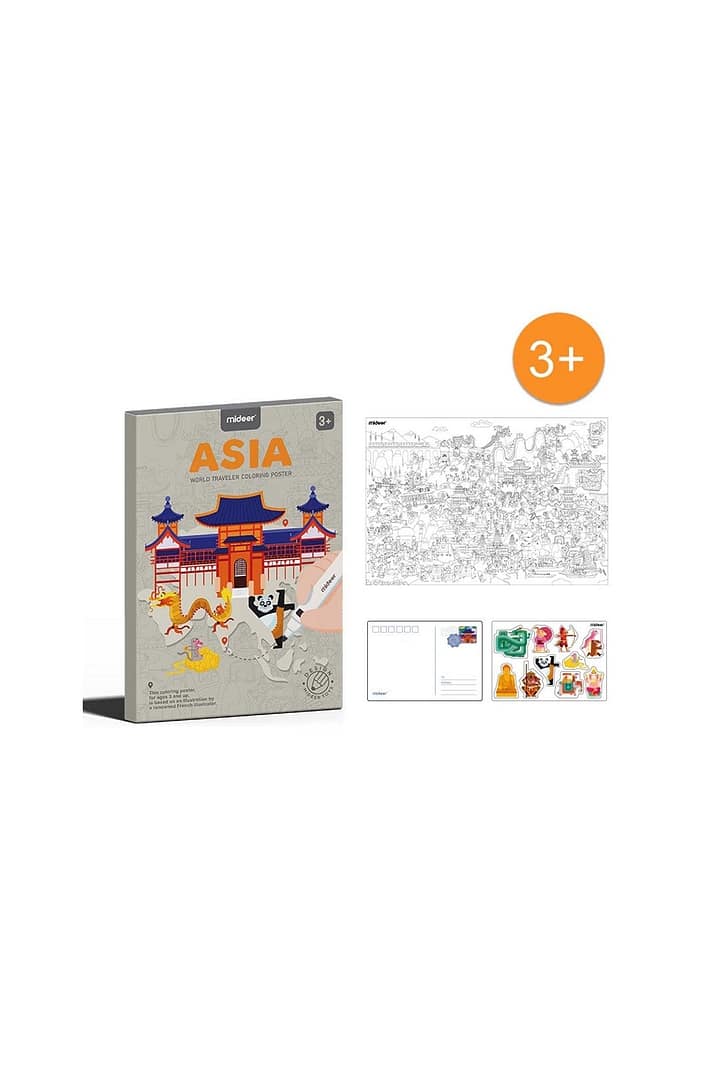 Traveller Coloring Poster – Asia – Mideer Traveller Coloring Poster - Asia Mideer Art & Craft