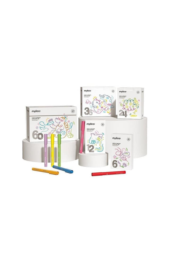 Acrylic Markers Ultra Soft - 12 Colors Mideer Early Education