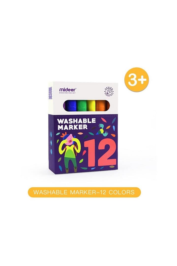 Washable Markers – 12 Colours – Mideer Washable Markers - 12 Colours Mideer Art & Craft