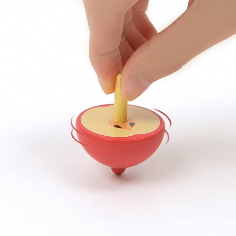Wooden Spinning Top – Apple – Mideer Wooden Spinning Top - Apple Mideer Fun Toys